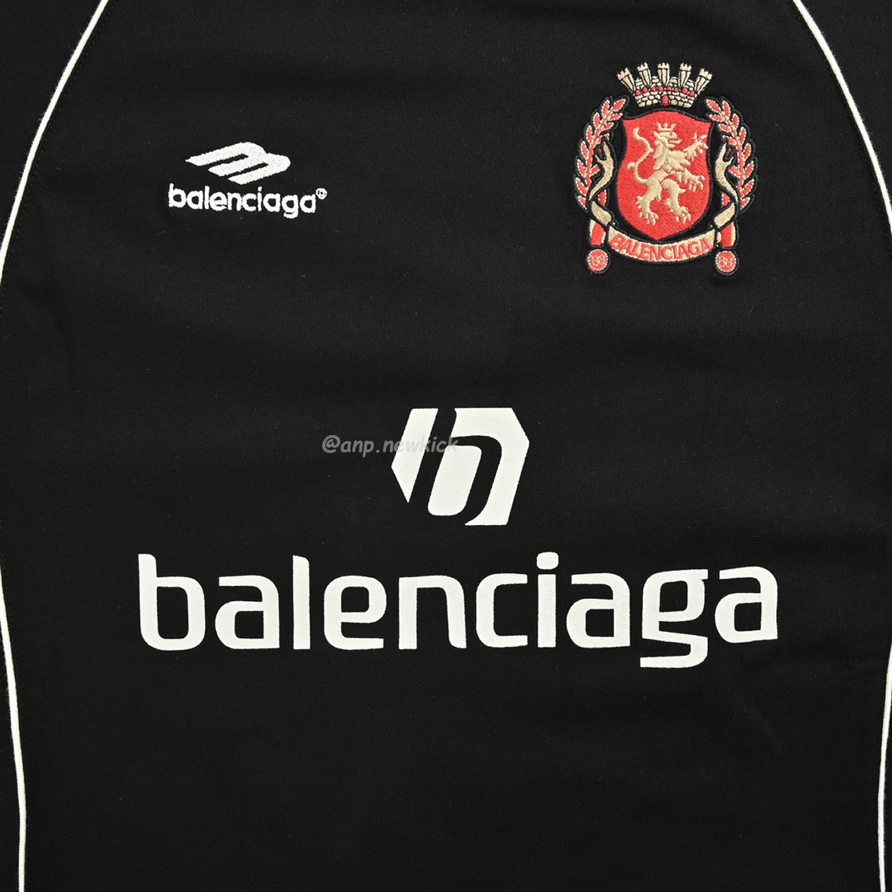 Balenciaga Black Soccer Long Sleeve Jersey T Shirt (6) - newkick.org